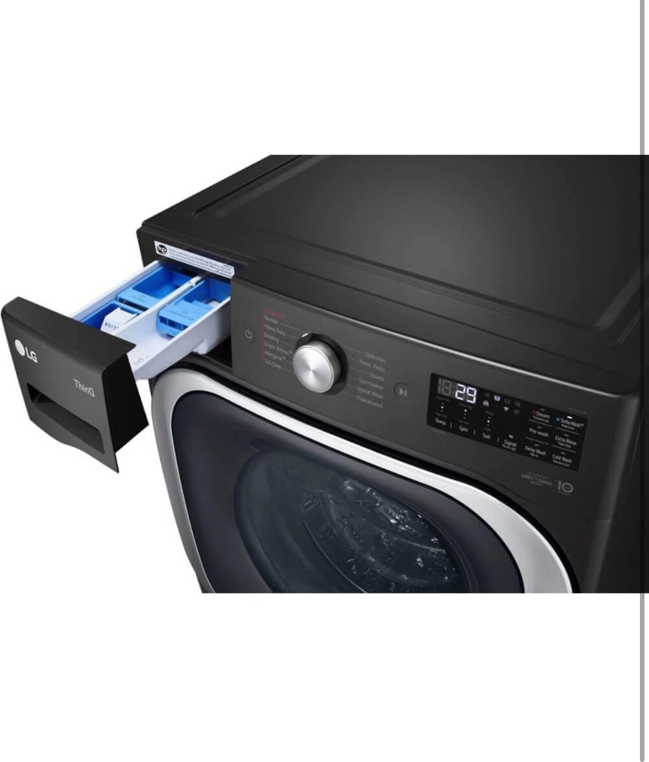 LG 27" Black Steel Front-Load Washer #124726 BP SA